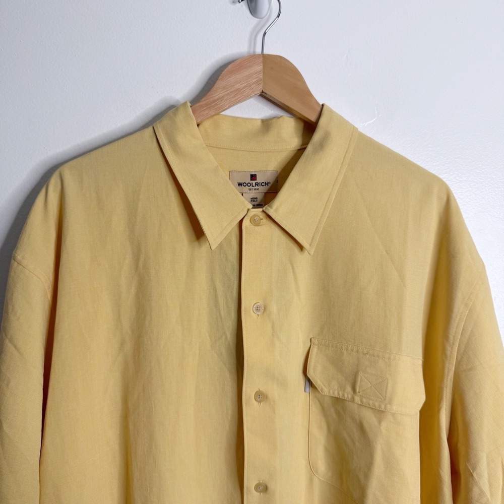 NWT Woolrich Men's 2XLT Butter Yellow Short Sleeves Shirt Casual Workwear‎